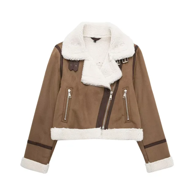 European And American Style Women's Versatile Double sided Jacket Brown - Shop at LoveMi