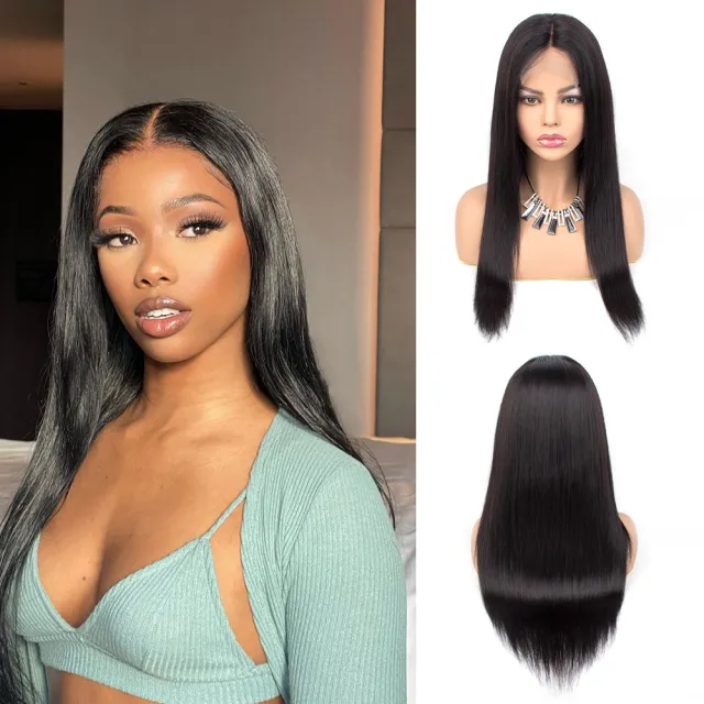 Front Lace Human Wigs Full Head Lace Headgear Natural Color - Shop at LoveMi