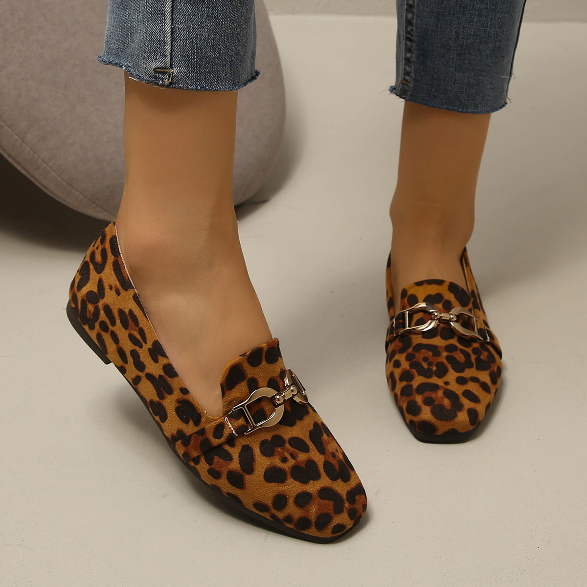 Square-Toe Slip-On Flats