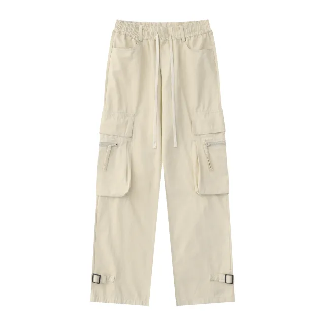 Men's Big Red Pocket Cotton Overalls Apricot - Shop at LoveMi