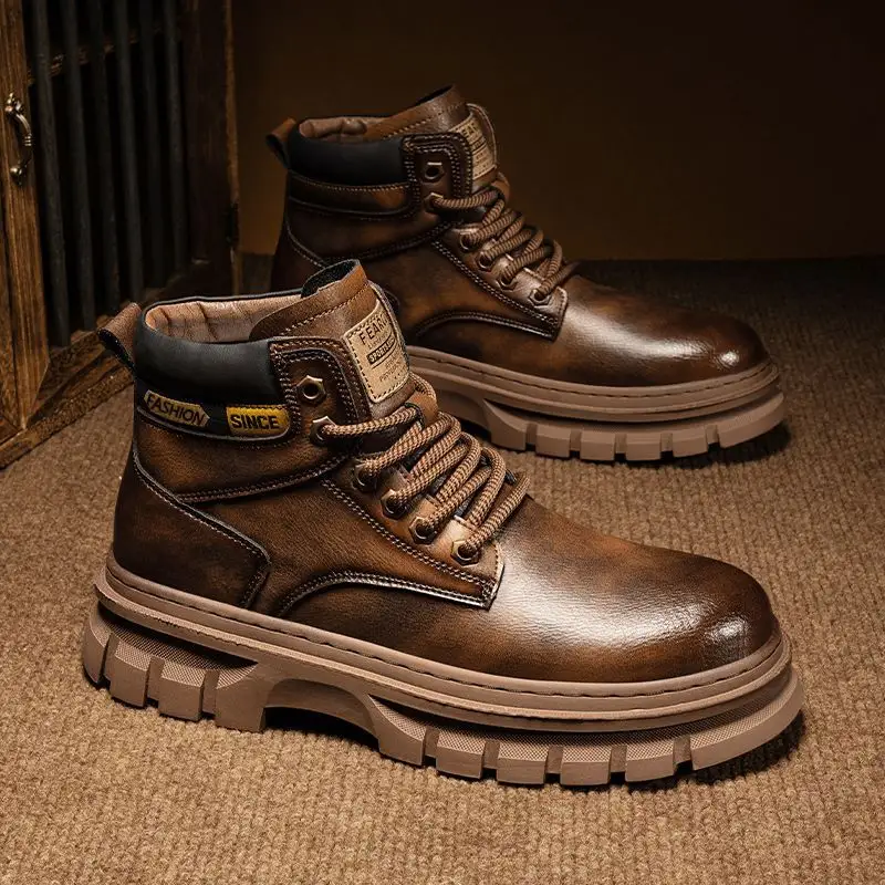 Martin Boots Men Trendy High Top British Working Wear