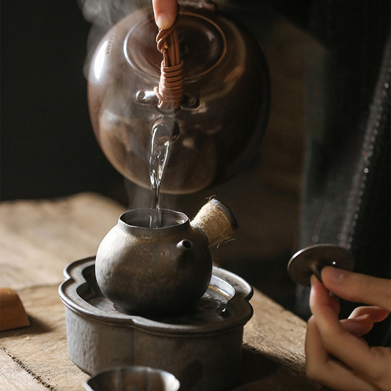 Retro Stoneware Kung Fu Tea Teaware Side Handle Pot