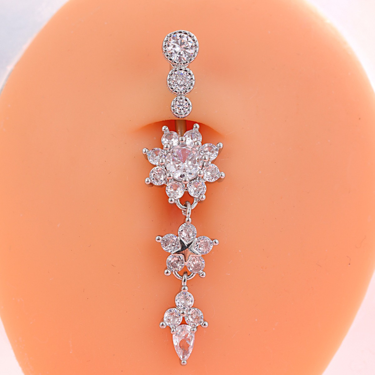 Round Zircon Navel Piercing Jewelry For Body Piercing
