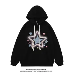XINGX Embroidered Niche Design Hooded Sweater For Women - Black Regular Style - View 1