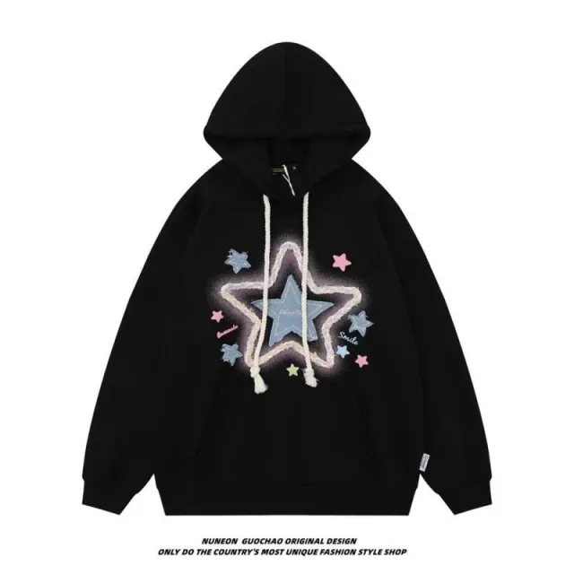 XINGX Embroidered Niche Design Hooded Sweater For Women Black Regular Style - Shop at LoveMi