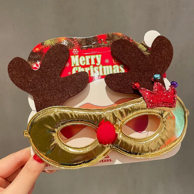 Christmas Glasses Frame Female Elk Dress Up Gift Party Glasses Golden Bell Crown Antlers - Shop at LoveMi