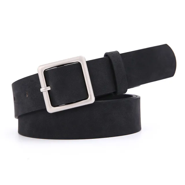 Korean Style Women's Belt All match Square Buckle Black - Shop at LoveMi