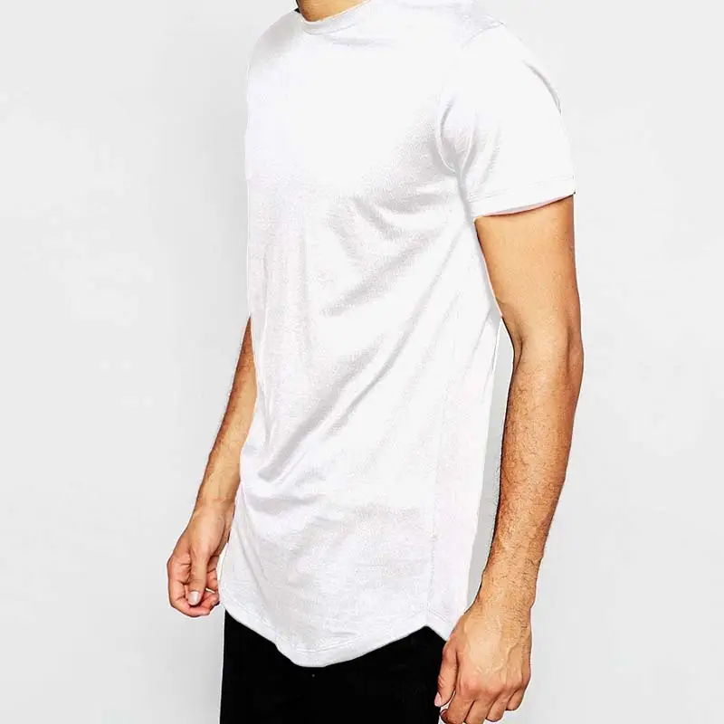 High Street Extended Base Men's Circular Lower Hem T-shirt Top Summer