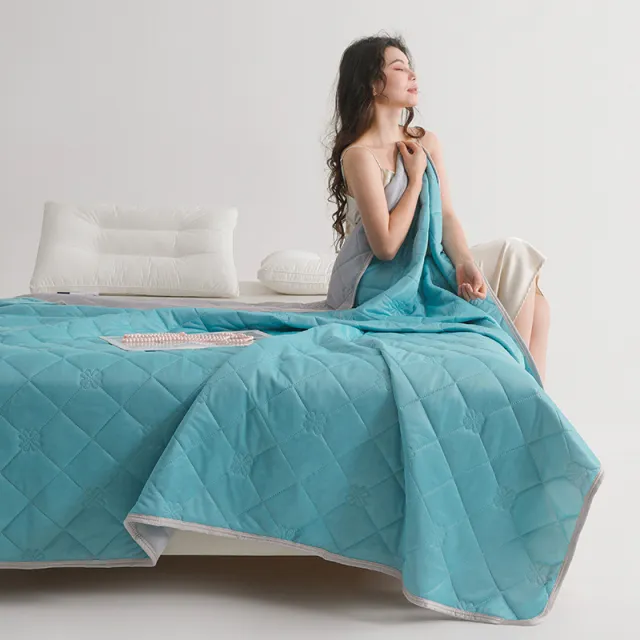 Cool Silk Summer Quilt Solid Color Printing Airable Cover Dark Green - Shop at LoveMi