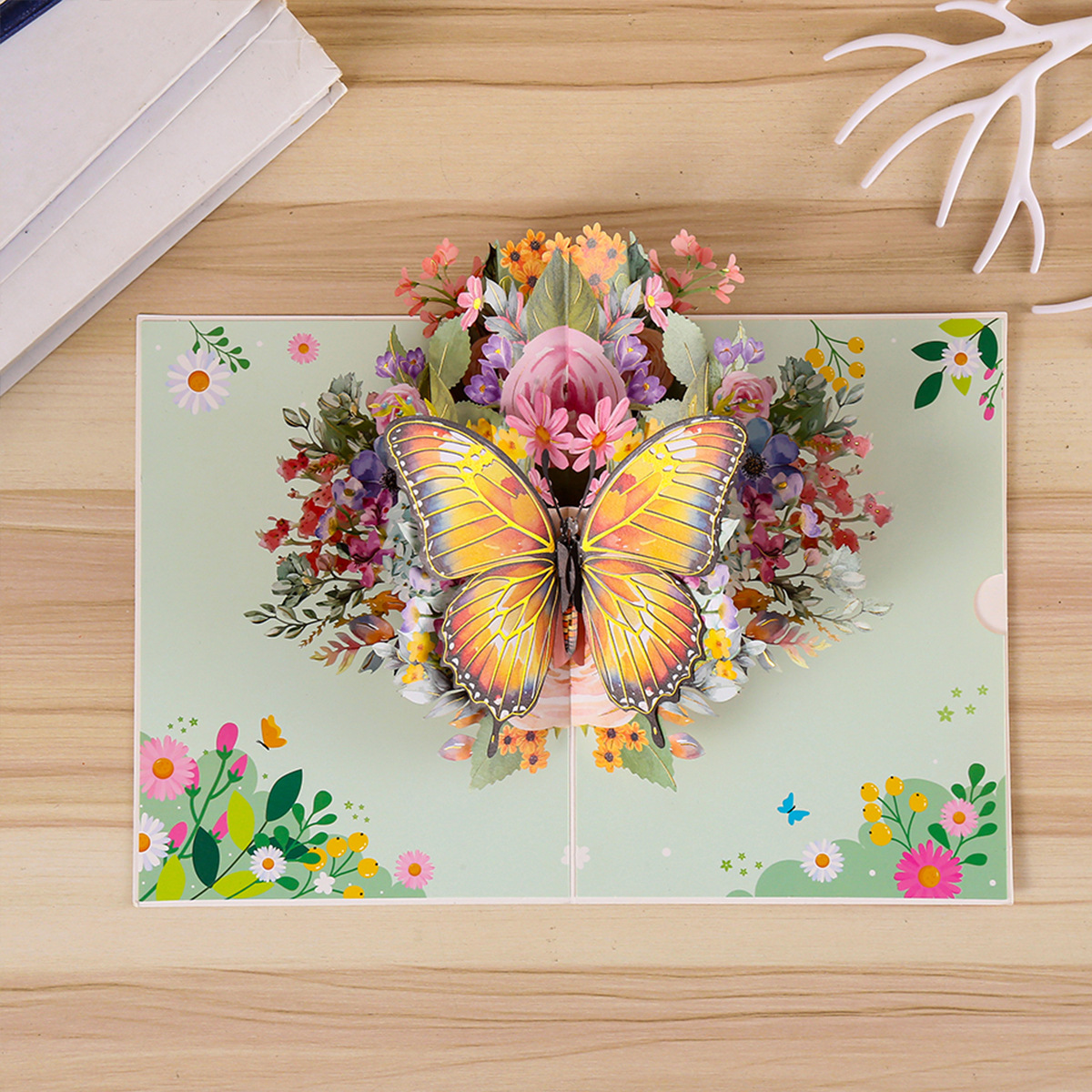 Title 3, Greeting Card Creative 3D Card Folding Pansy St...