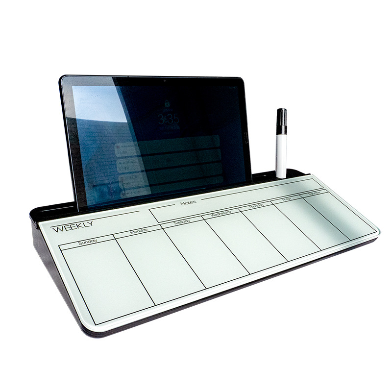 Table Top Glass Whiteboard Erasable Work Memo Board Supplies