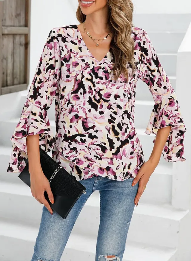 Women's Summer Gauze Blouse V neck Style 1 M - Shop at LoveMi