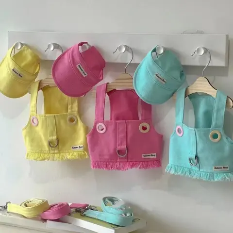 Pet Clothes Candy Color Denim Vest
