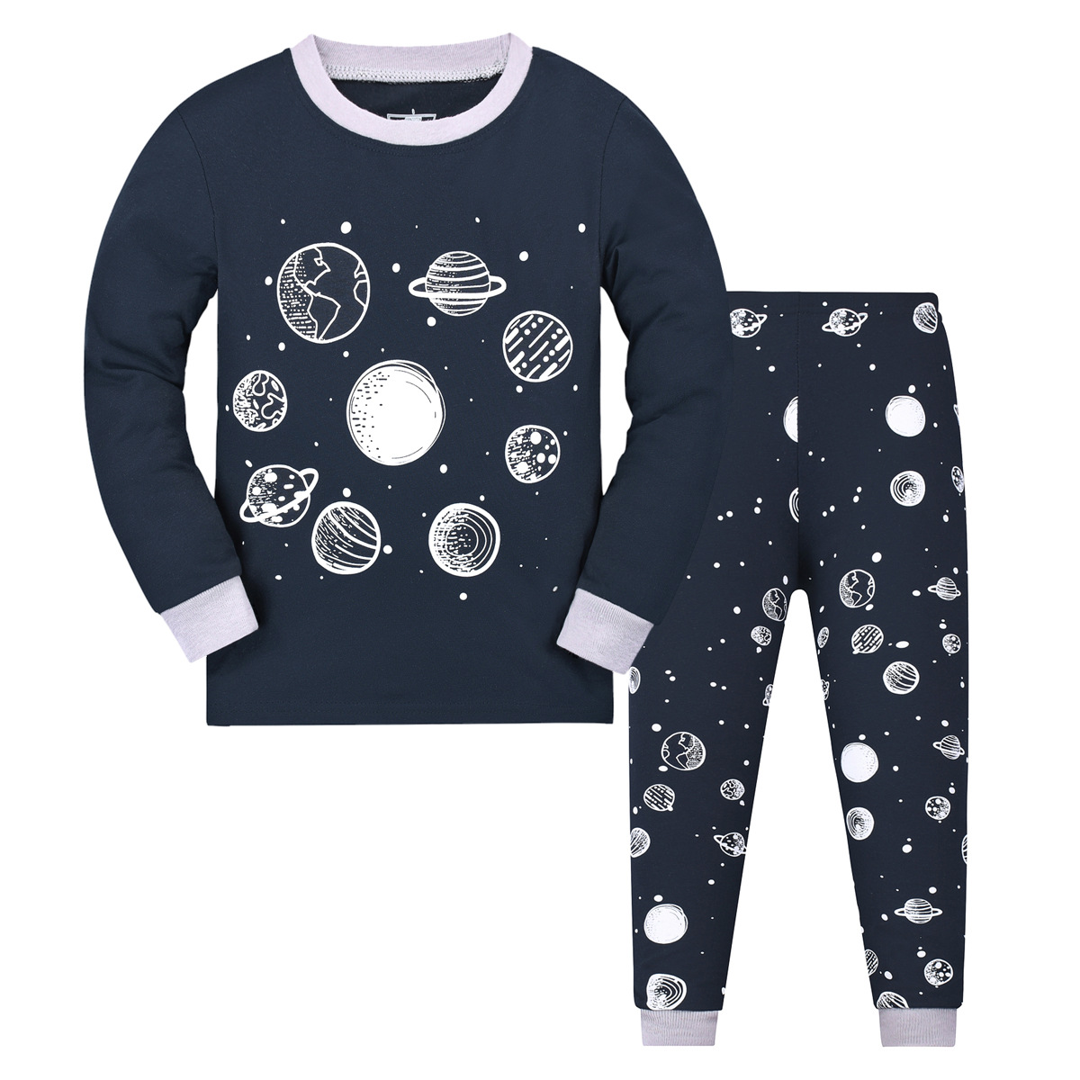 Boys And Girls Long Sleeve Trousers Homewear Children's Pajama Set - Image 3