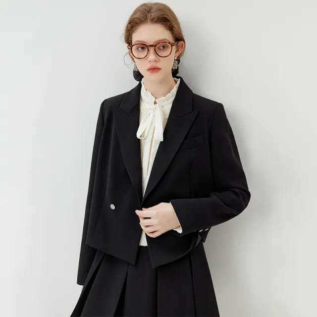 Women's Casual College Style Short Suit Coat Black - Shop at LoveMi