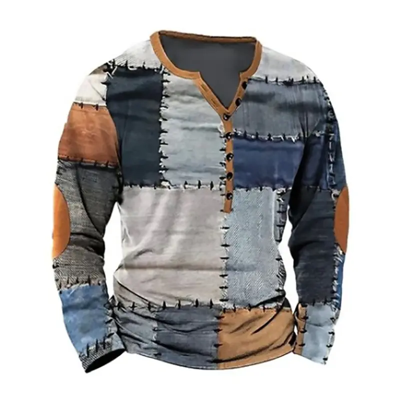 Open Placket With Buttons 3D Digital Printed