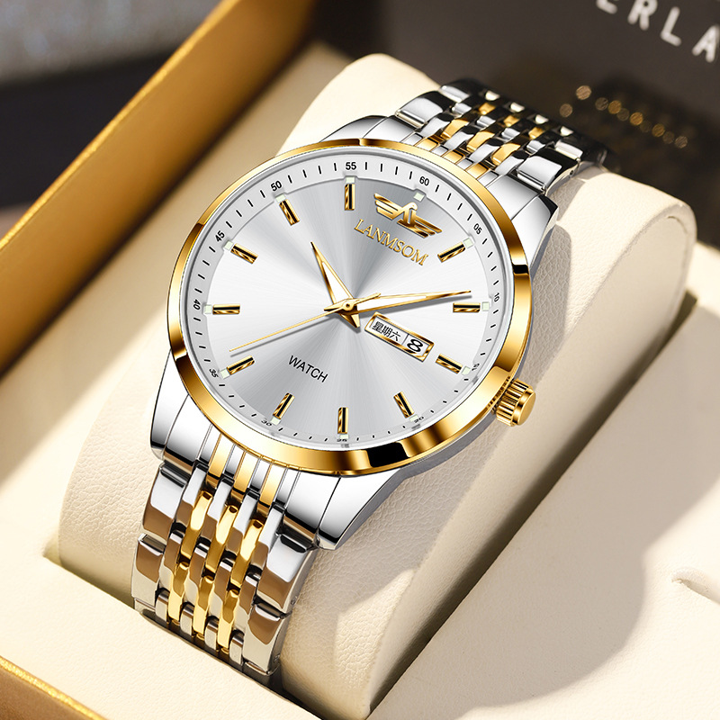Slim Business Watch Dual-date Display Waterproof Luminous And Fully Automatic 8