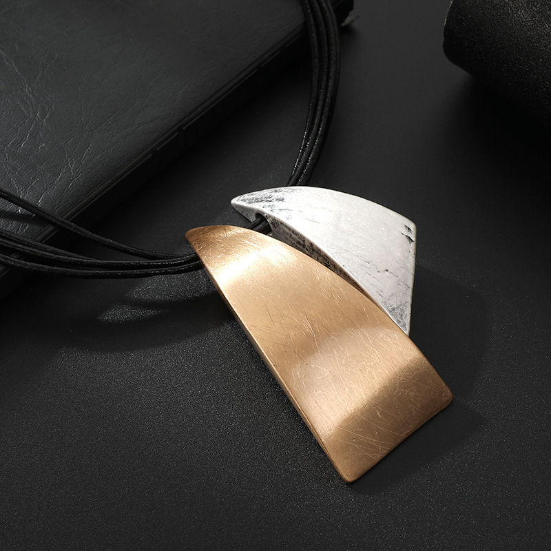 Choker Fashion Geometry Pattern Stitching Brushed