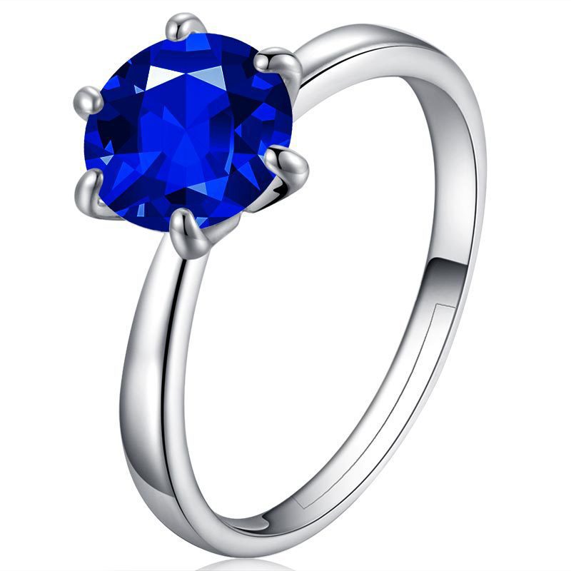 Women's Six-claw Color Zircon Open Ring