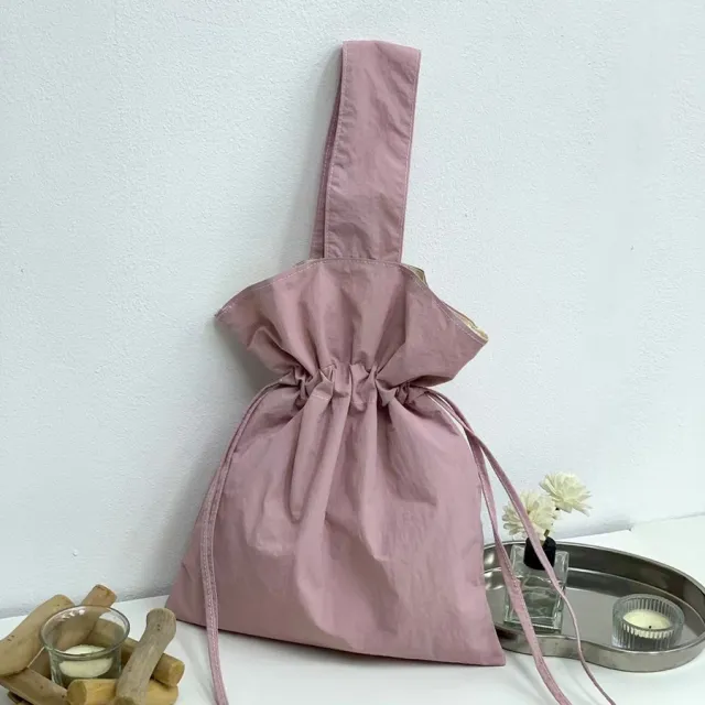 Women's Fashion Casual Simple Nylon Cloth Bucket Bag Pink - Shop at LoveMi