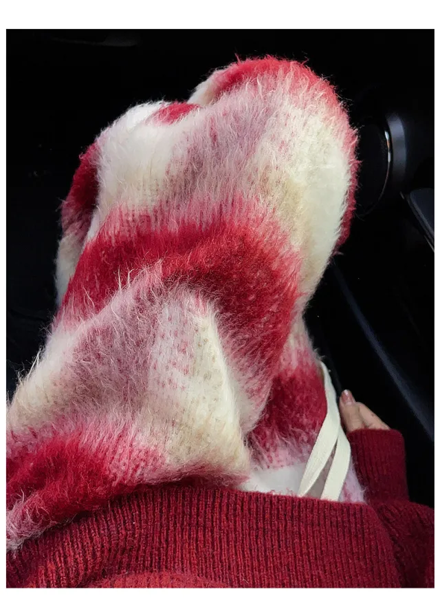 Contrast Color Trousers For Women Autumn And Winter High Waist Drooping All matching Red - Shop at LoveMi