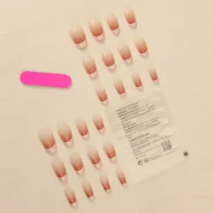 Handmade Wear Nail Tip Blush Gradient French Style - Wearing Tool Kit - View 1