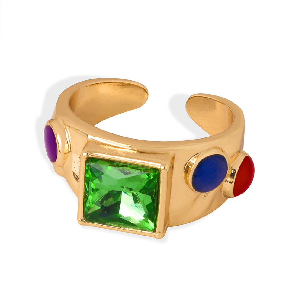 Natural Stone Ring Ornament Women