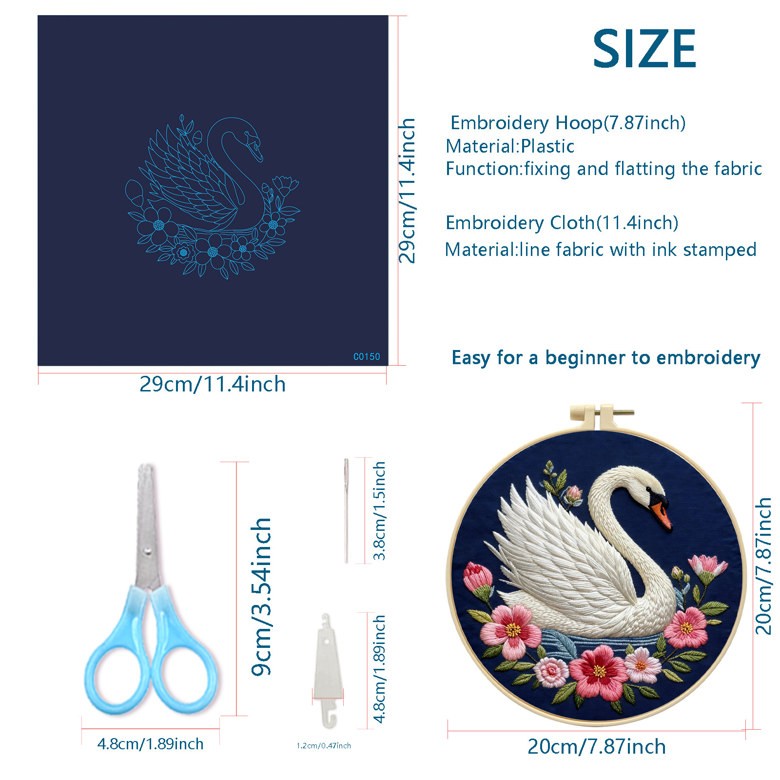 Flower & Bird Embroidery Kit - Image 3
