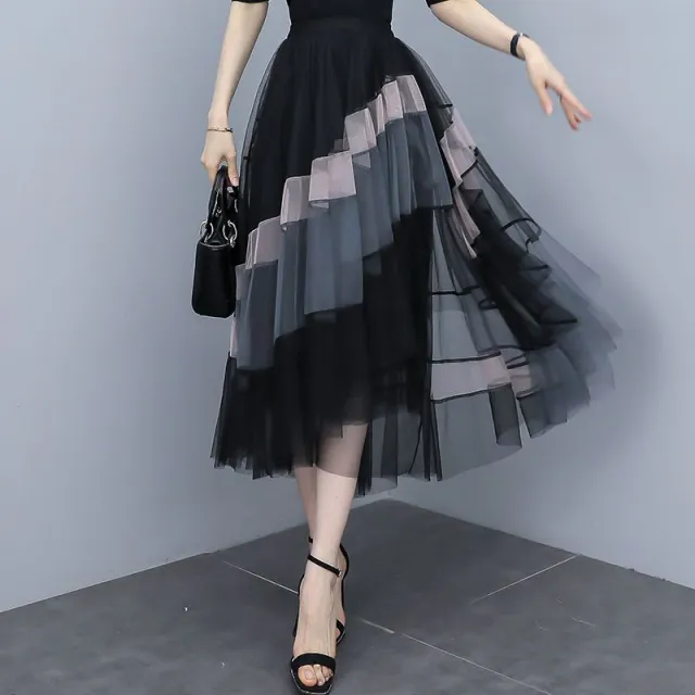 New Women's Summer Adult Lady Like Woman Western Style Youthful looking Lightly Mature Fashion Tulle Skirt Skirt - Shop at LoveMi