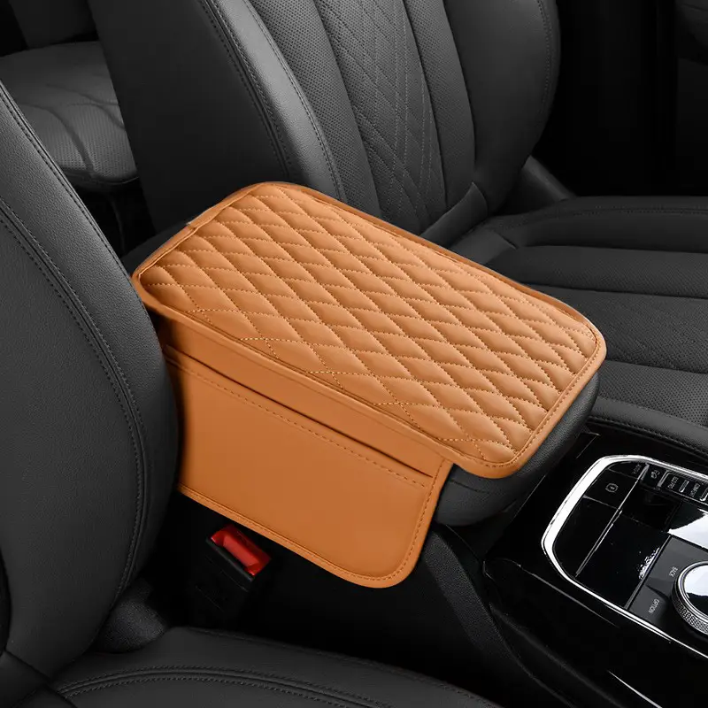 Car Center Console Armrest Pad Waterproof With Storage Compartment