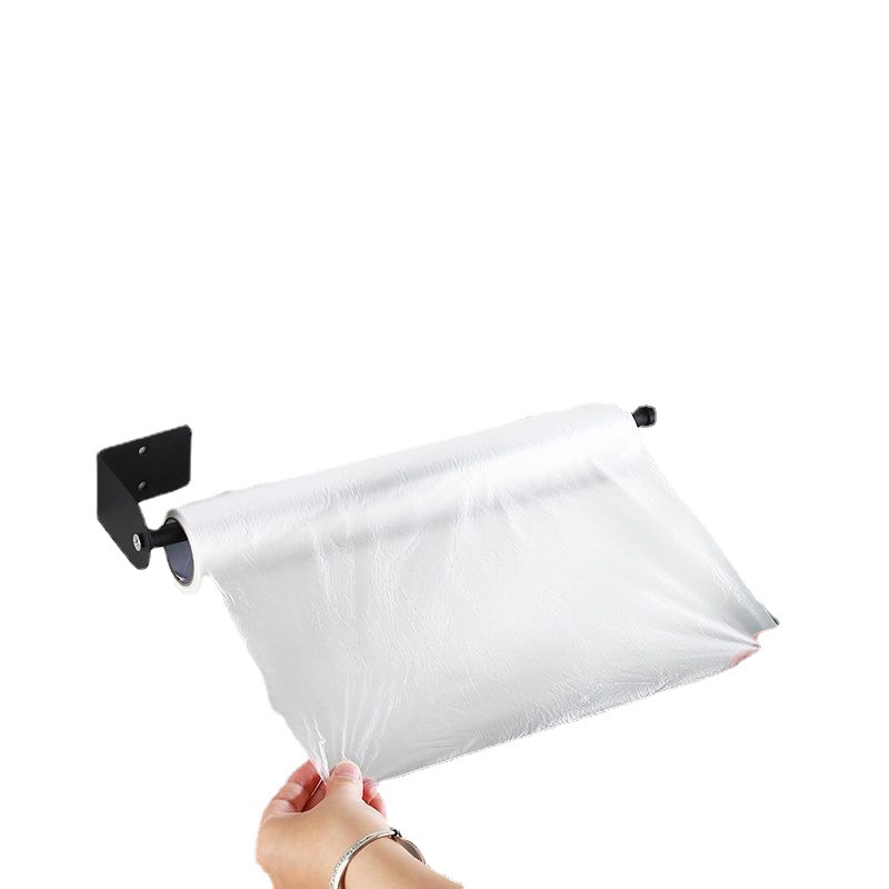 Kitchen Punch-free Cabinet Roll Stand Tissue Plastic Wrap Rag Storage Rack