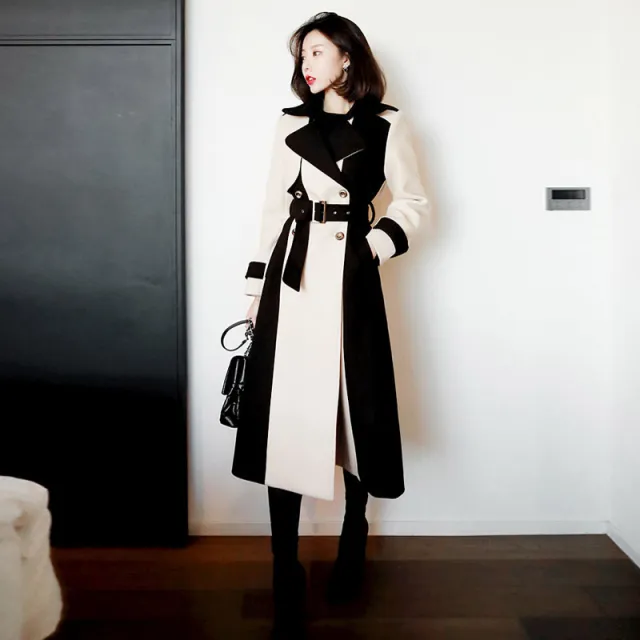 Women's Ladies Fashion Temperament Mid length Woolen Coat Picture Color 2Xl - Shop at LoveMi
