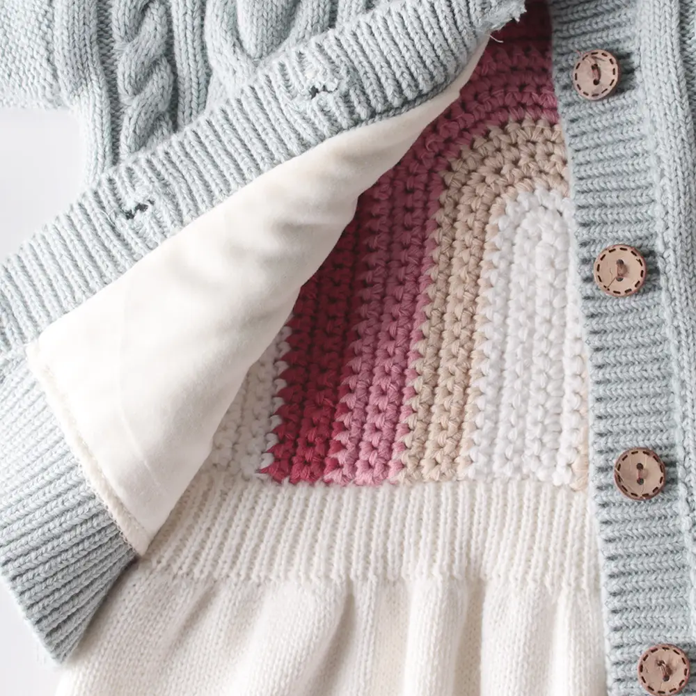 Children's Sweater Twist Knit Coat Top All-match Cardigan