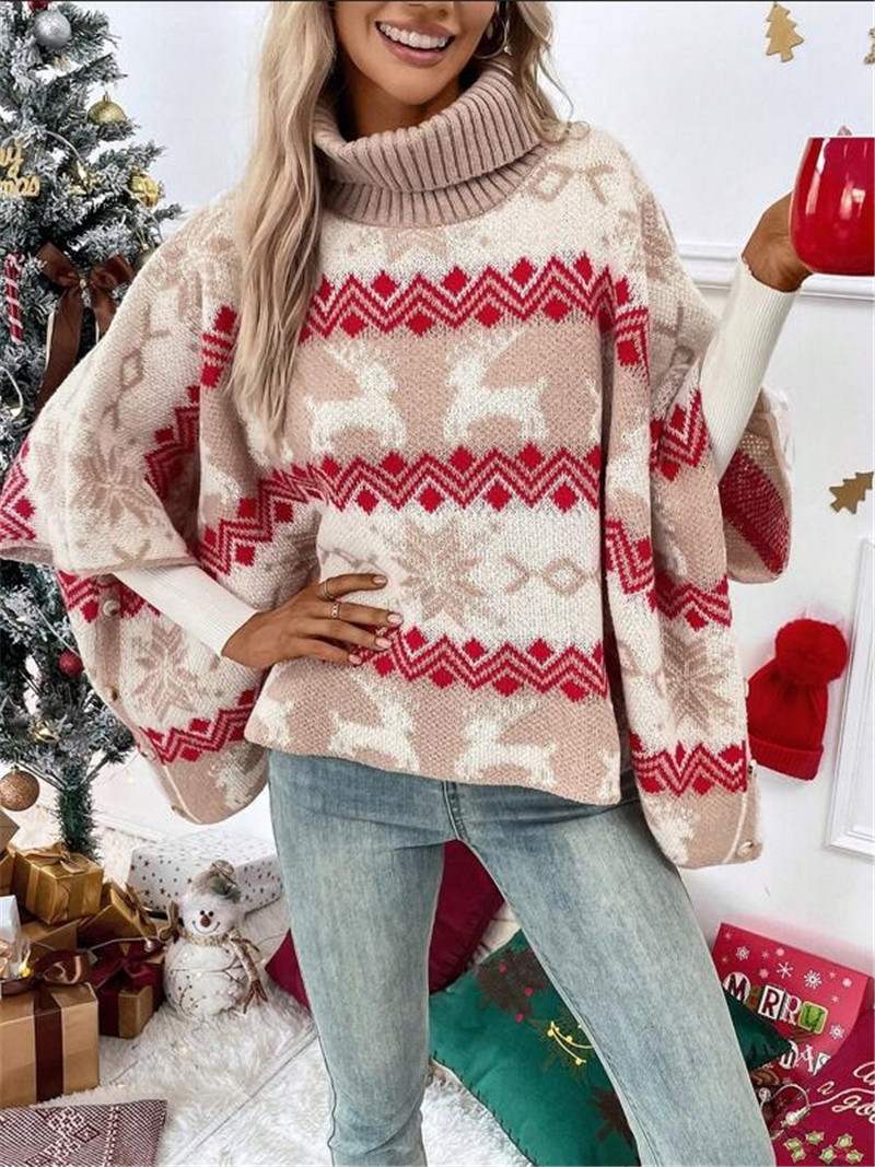 Title 7, Turtleneck Christmas Color-contrasting Pattern ...