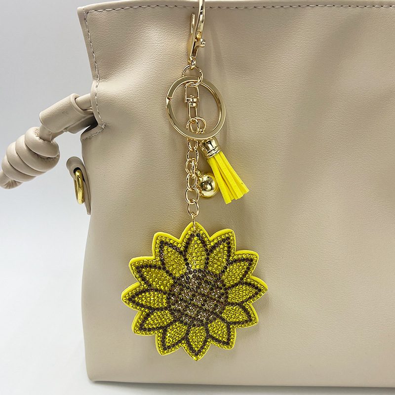 Creative Diamond-studded Sunflower Keychain Sunflower Bag Charm 6
