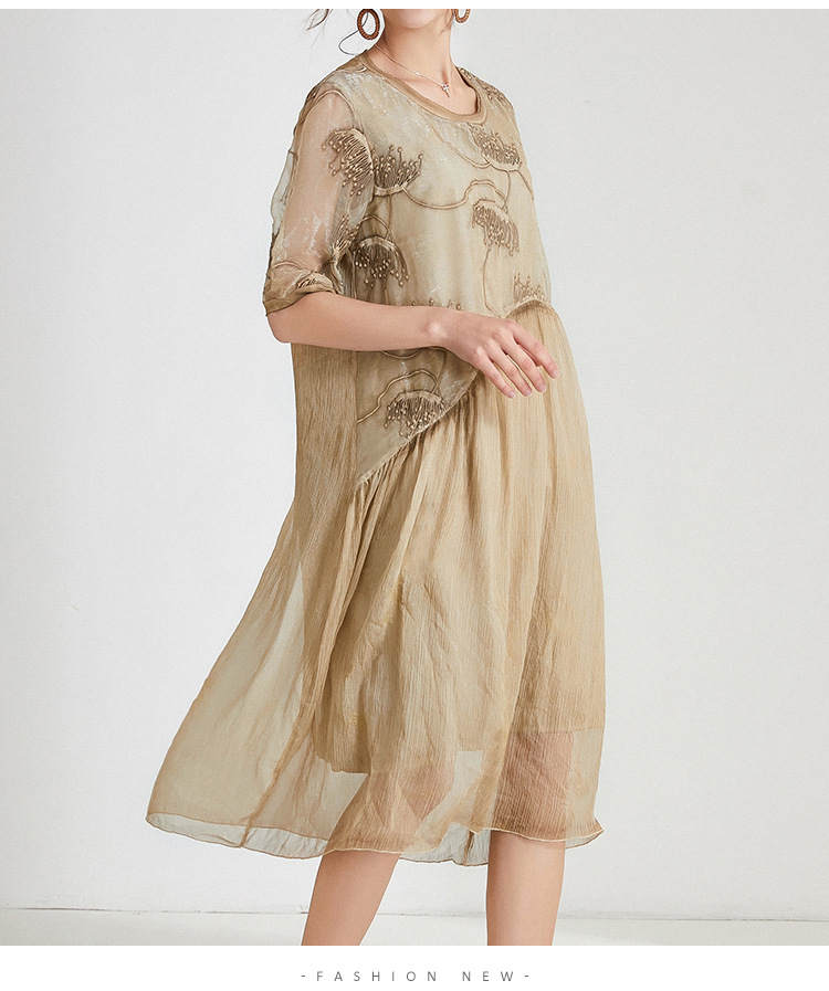 Embroidered Chiffon Midi Dress, picture 6 of 11
