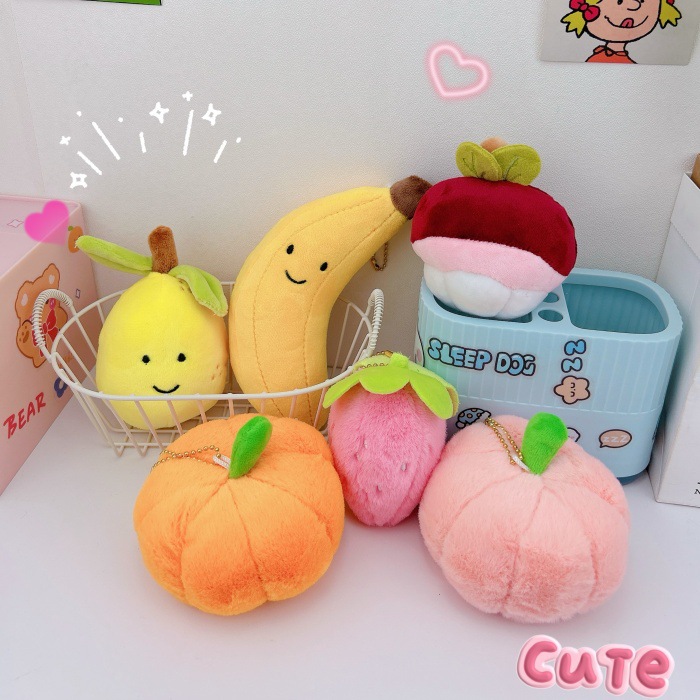 Title 9, Creative Plush Cute Fruit Keychain Pendant