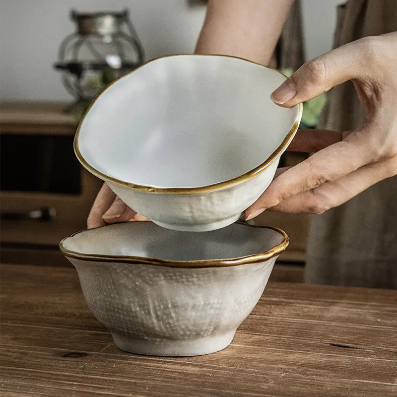Retro Irregular Ceramic 5-inch Rice Bowl