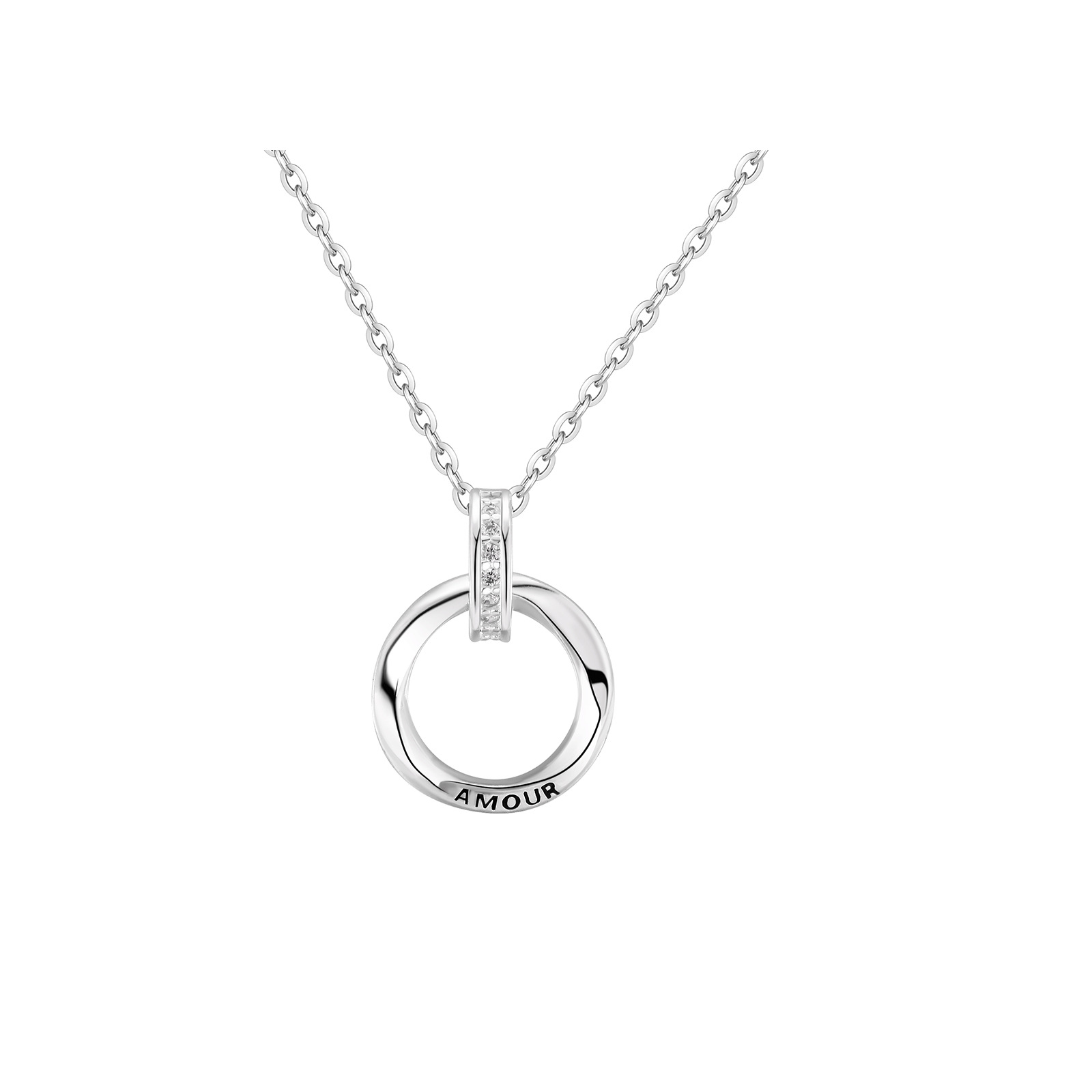 Mobius Ring Double Buckle Necklace For Women