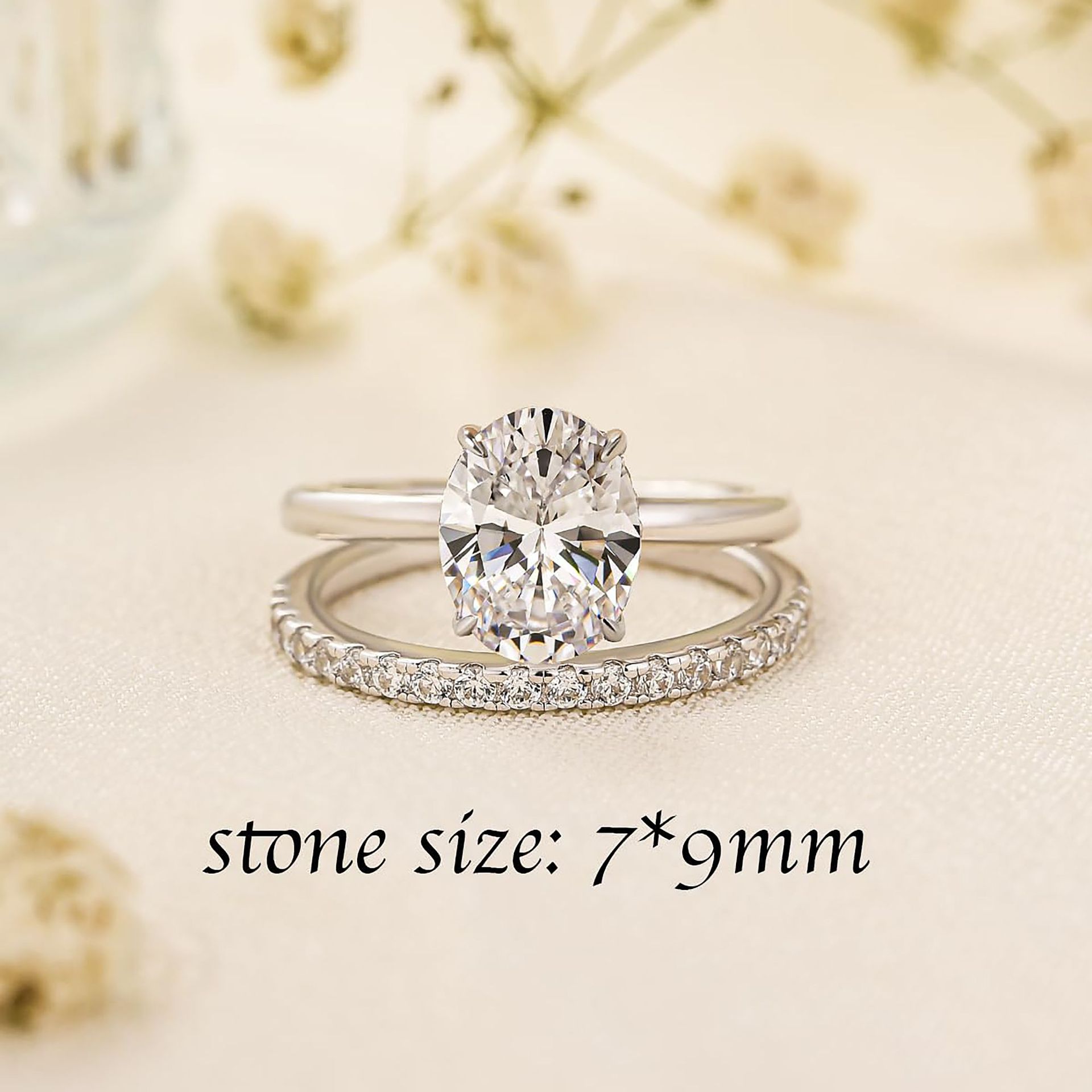 Oval Zircon Ring Set
