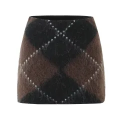 Turtleneck Pullover Loose Knit Sweater Skirt Suit - Short Skirt - View 1