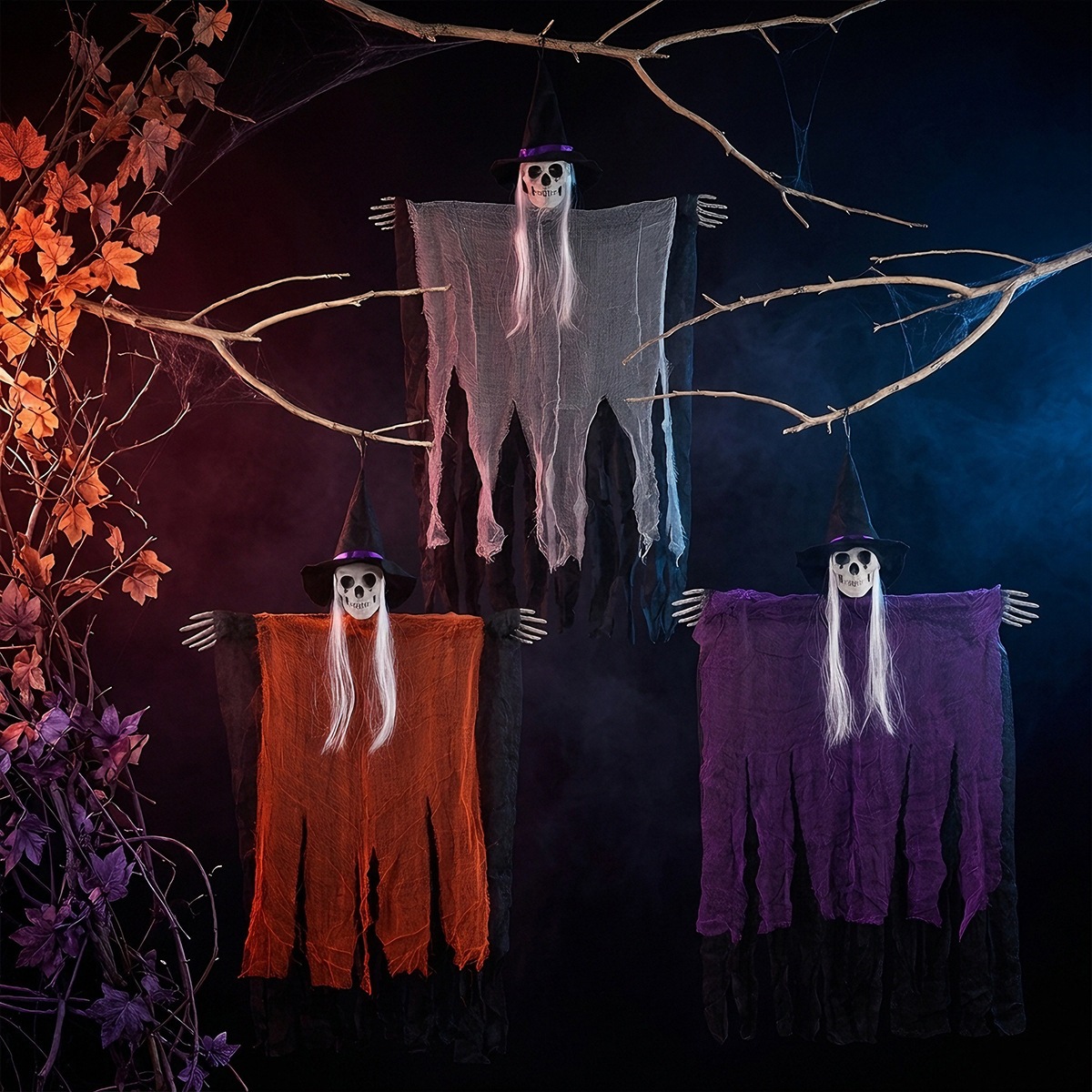 Halloween Skull Witch Hanging Ornament, picture 3 of 6