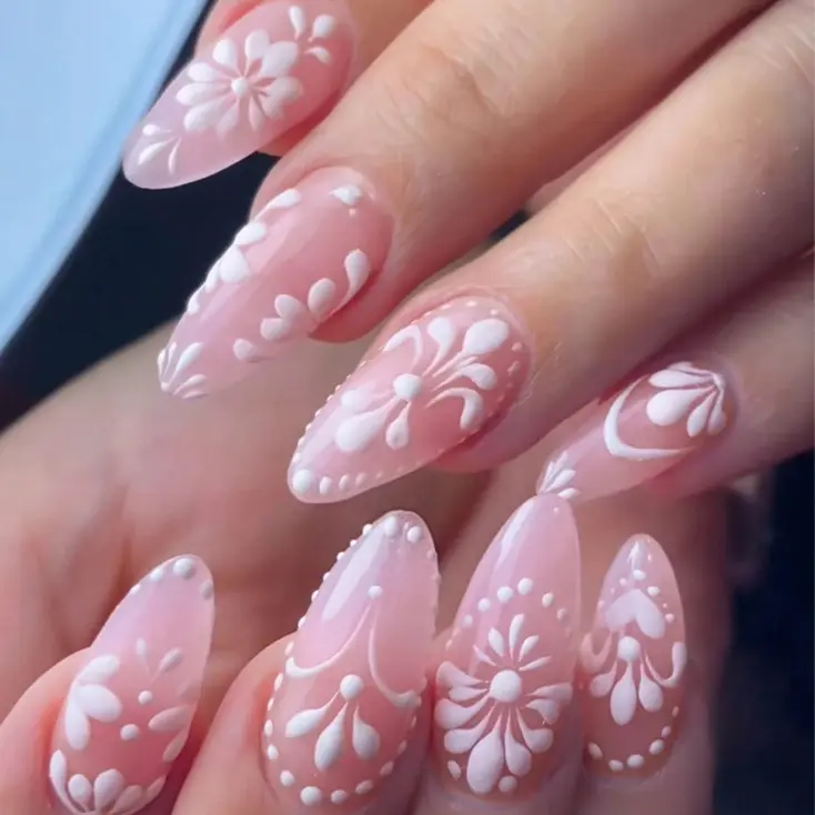 Three-dimensional Relief Flower Wearable Nails Removable Nail
