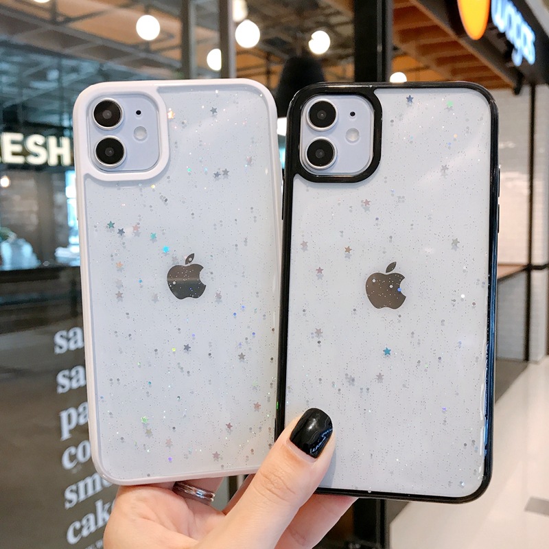 Transparent Glitter Phone Case Drop-resistant Silicone Protective Case