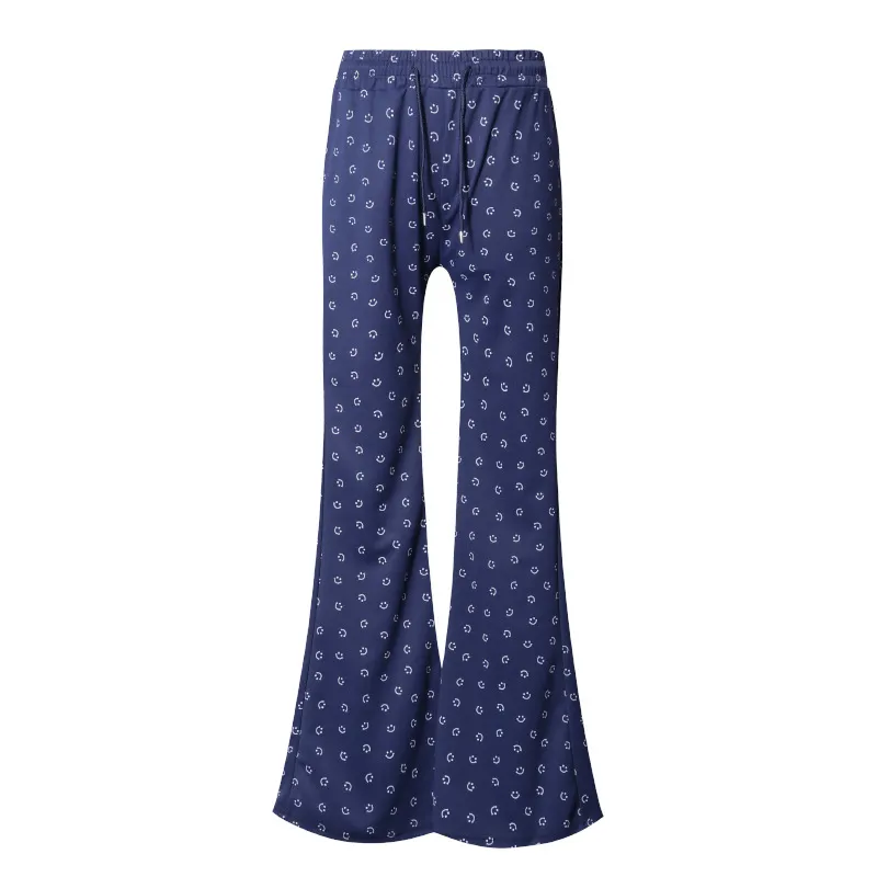 Fashion Personality Flared Casual Pants Women - Dark Blue Trousers