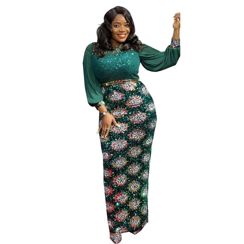 Sequin Long-Sleeve Long Dress, picture 10 of 11