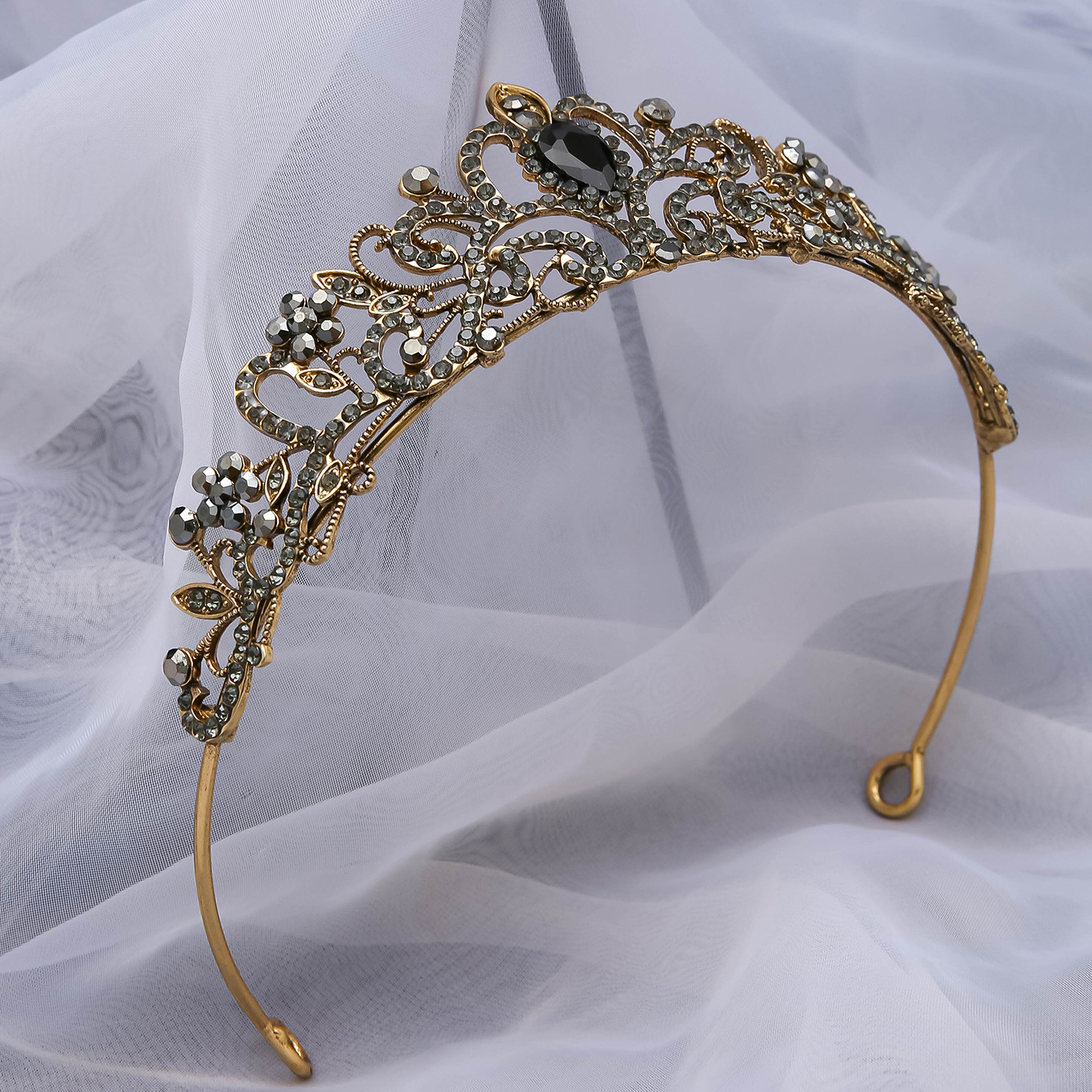 Electroplated Alloy Women's Semicircle Crown With Diamond 3