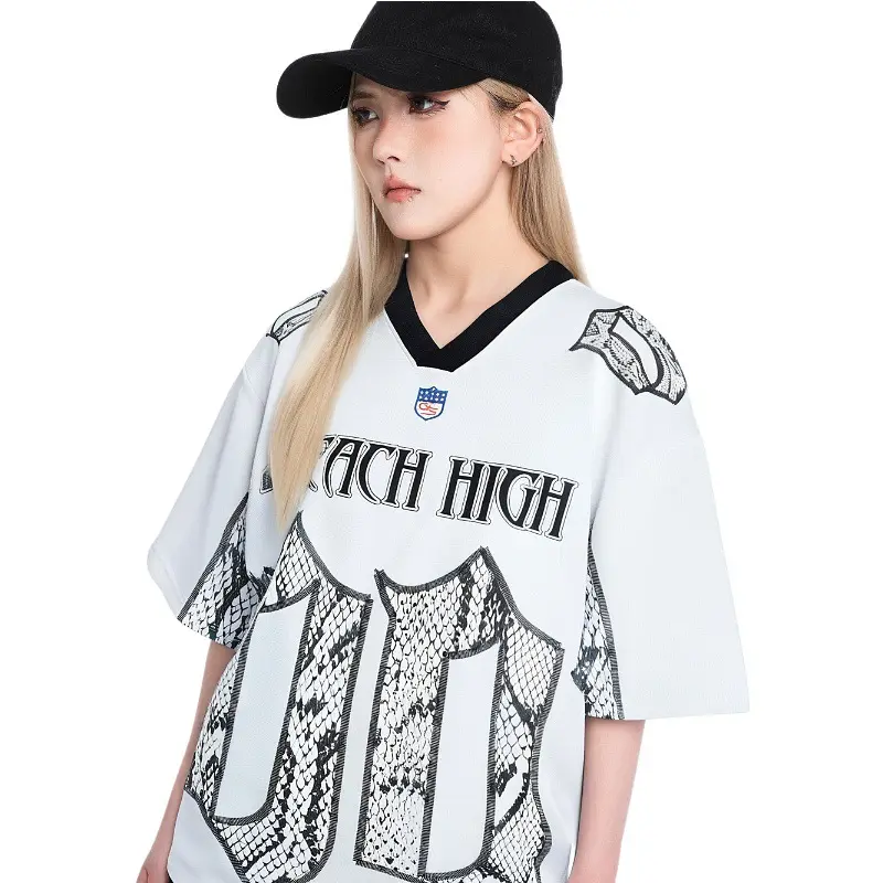Snake Scale Design Mesh Jersey Short Sleeve
