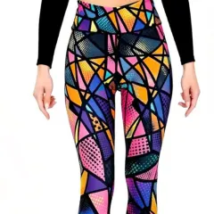 European And American High Waisted Nude Lifting Hip Yoga Pants - Bstm0128 Geometric Pattern - View 1
