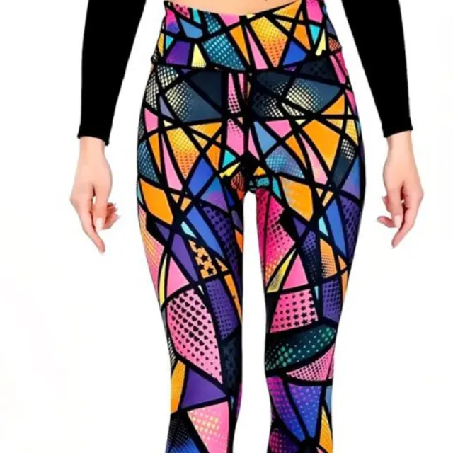 European And American High Waisted Nude Lifting Hip Yoga Pants Bstm0128 Geometric Pattern - Shop at LoveMi